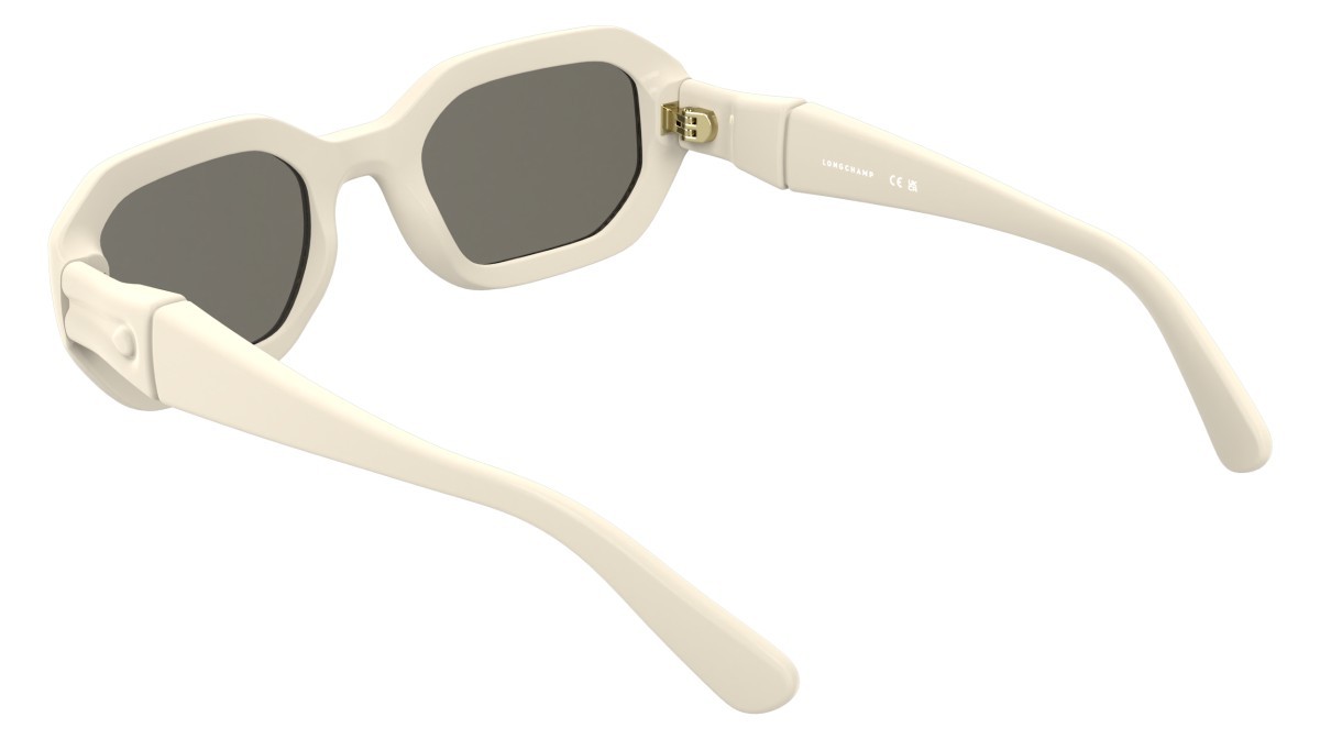 Sunglasses Longchamp LO794S (107) color ivory shape rectangle lenses sild light brown