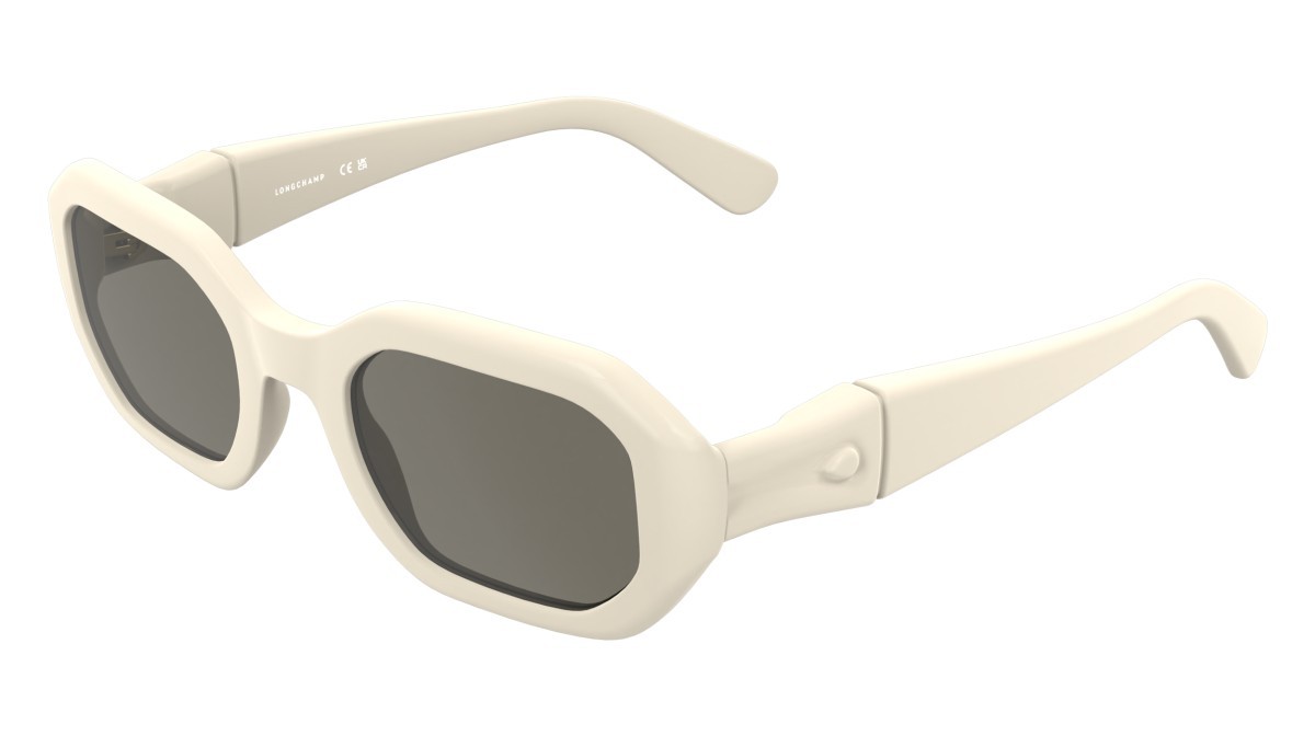 Sunglasses Longchamp LO794S (107) color ivory shape rectangle lenses sild light brown