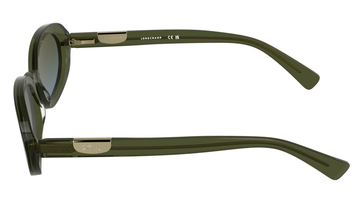 Sunglasses Longchamp LO795S (319) color transparent khaki shape oval lenses double gradient khaki grey