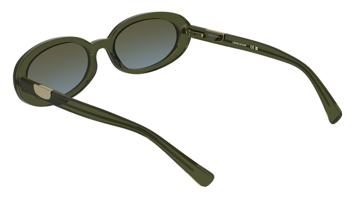 Sunglasses Longchamp LO795S (319) color transparent khaki shape oval lenses double gradient khaki grey
