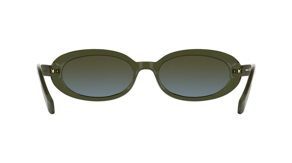 Sunglasses Longchamp LO795S (319) color transparent khaki shape oval lenses double gradient khaki grey