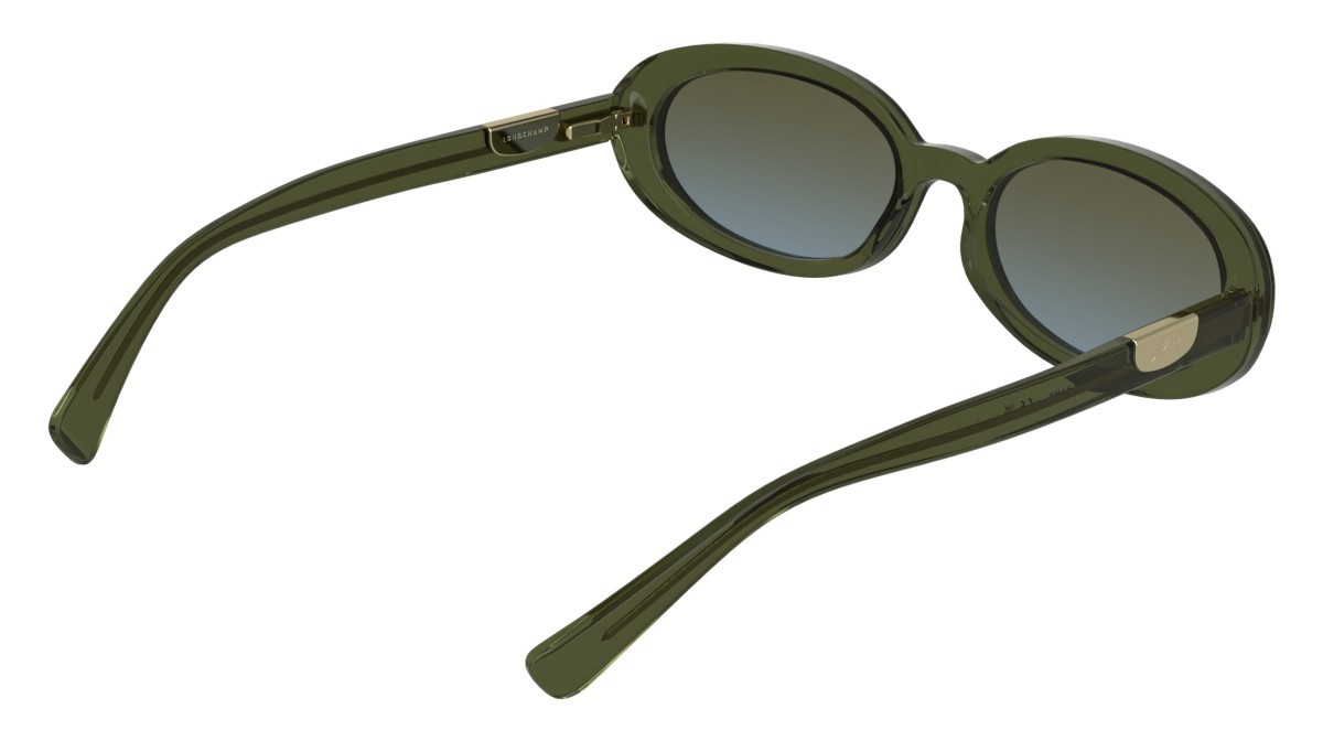 Sunglasses Longchamp LO795S (319) color transparent khaki shape oval lenses double gradient khaki grey