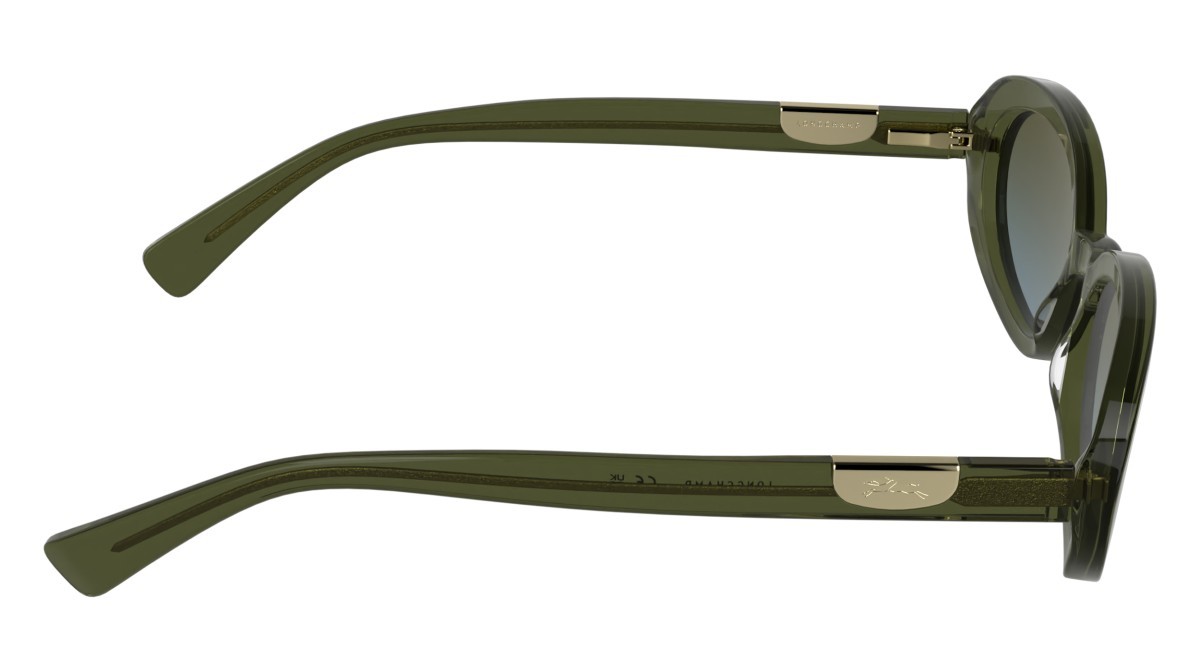 Sunglasses Longchamp LO795S (319) color transparent khaki shape oval lenses double gradient khaki grey