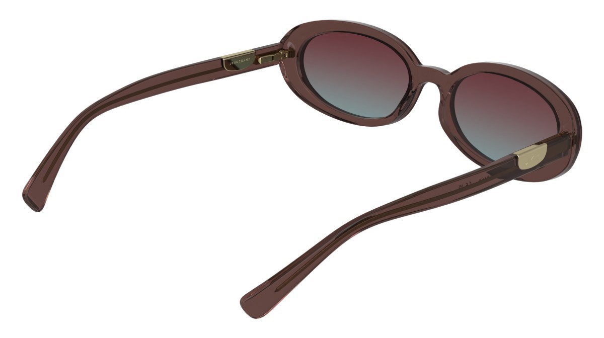 Occhiali da sole Longchamp LO795S (612) colore transparent dark rose forma ovale lenti gradient pink azure