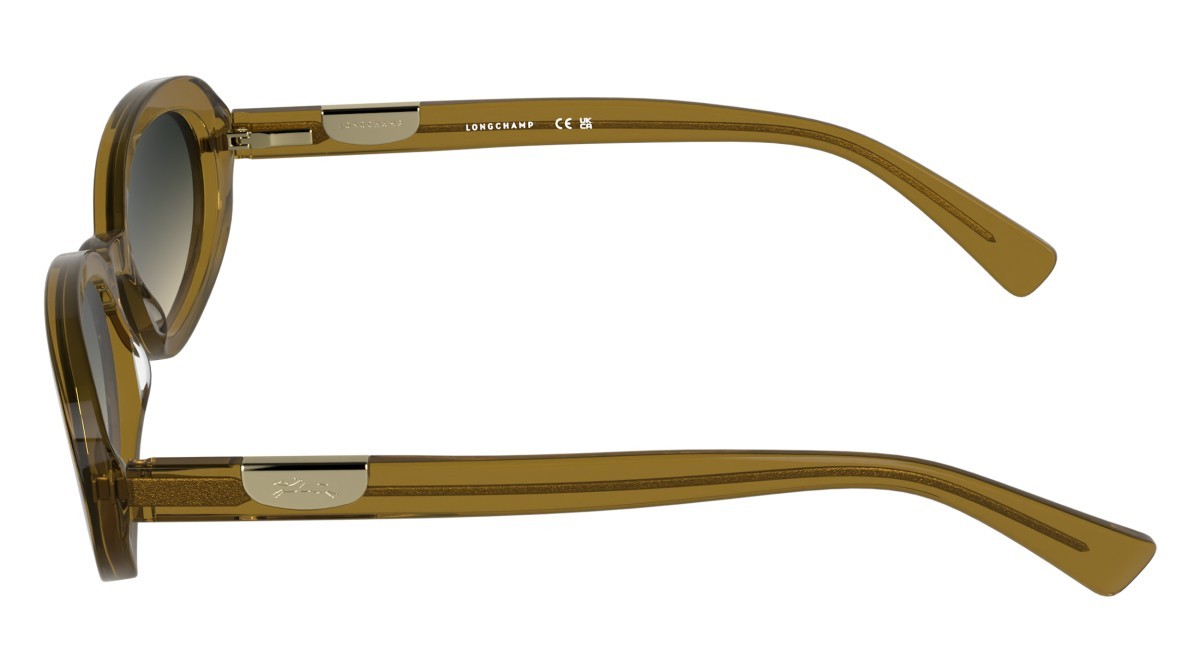 Sunglasses Longchamp LO795S (741) color transparent honey shape oval lenses gradient grey honey