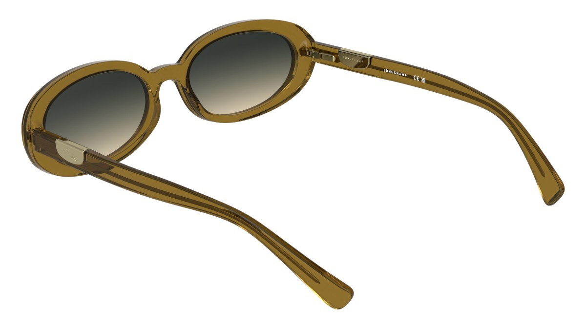 Sunglasses Longchamp LO795S (741) color transparent honey shape oval lenses gradient grey honey