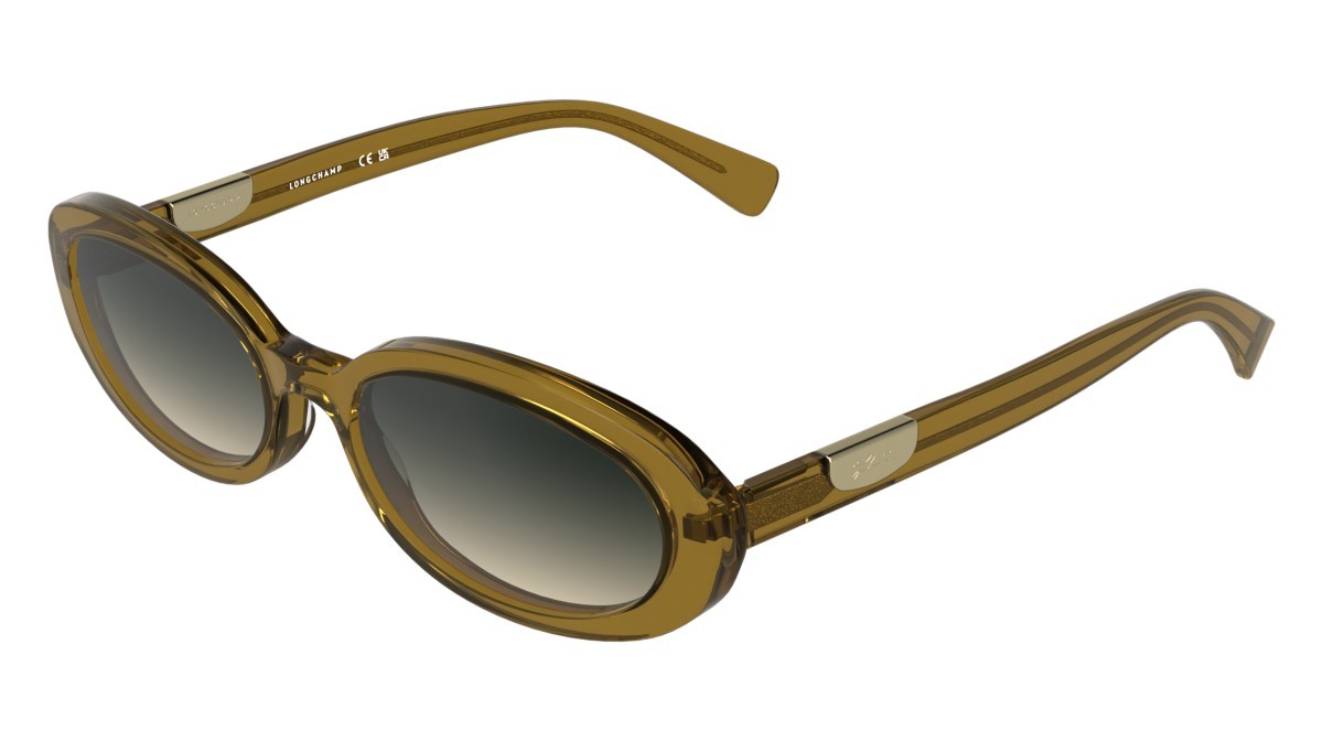 Sunglasses Longchamp LO795S (741) color transparent honey shape oval lenses gradient grey honey