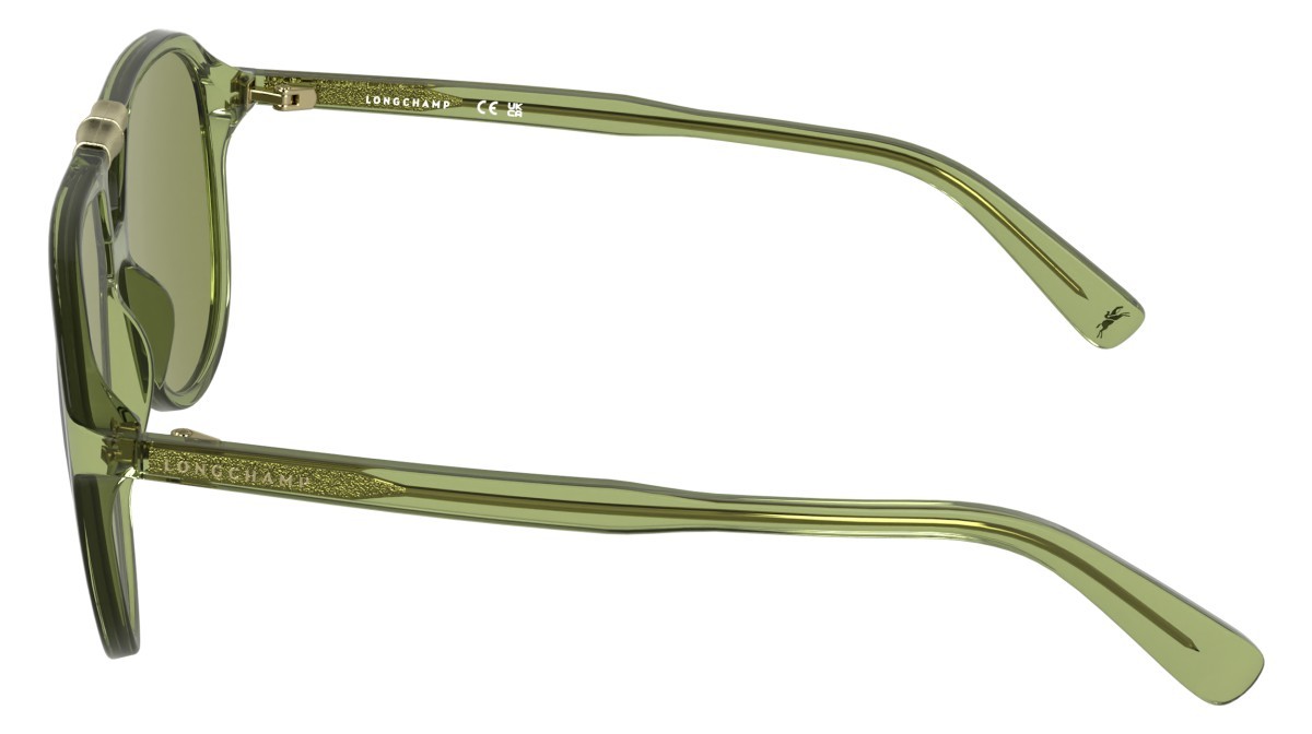 Occhiali da sole Longchamp LO800S (300) colore transparent green forma aviator lenti solid khaki