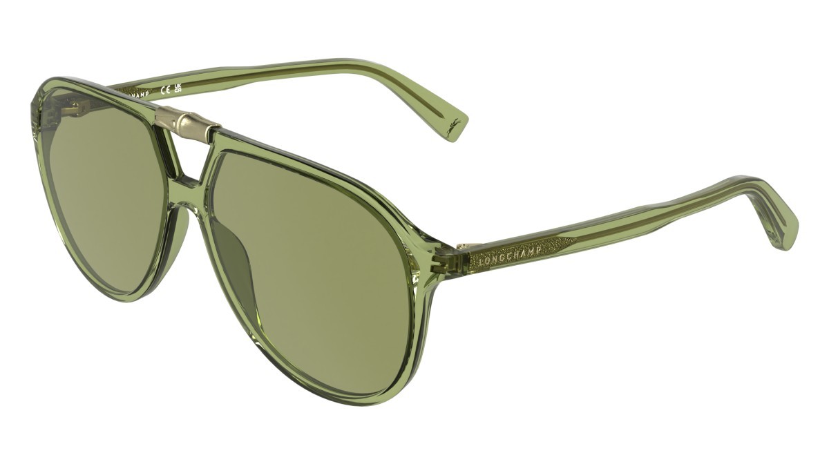 Occhiali da sole Longchamp LO800S (300) colore transparent green forma aviator lenti solid khaki