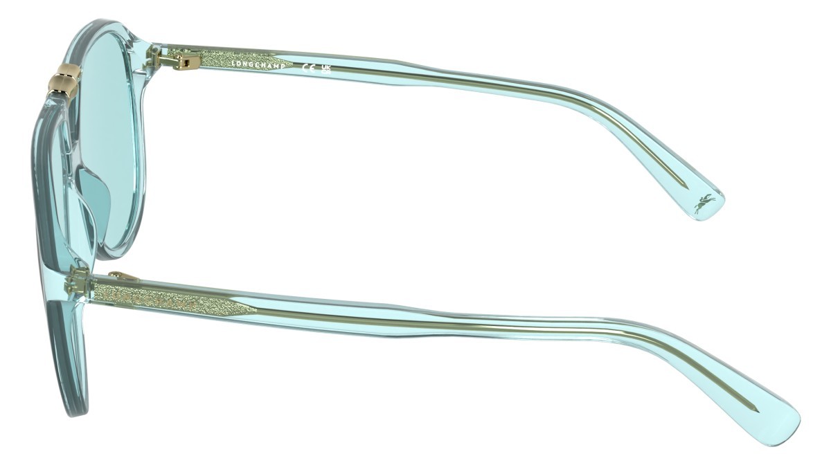 Occhiali da sole Longchamp LO800S (419) colore transparent aqua forma aviator lenti solid turquase