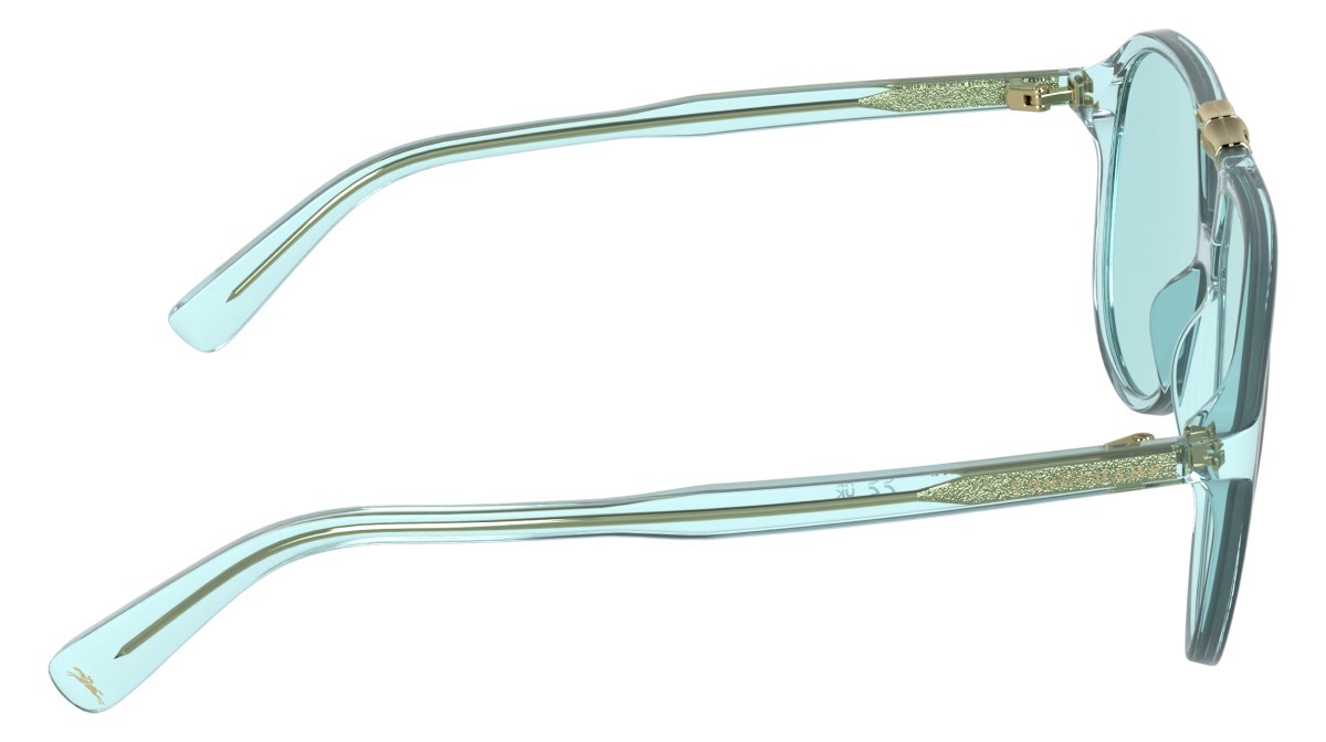 Occhiali da sole Longchamp LO800S (419) colore transparent aqua forma aviator lenti solid turquase