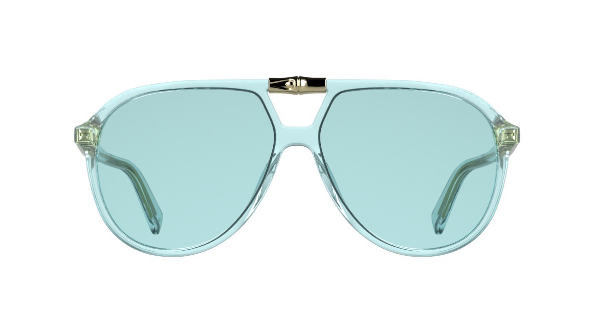 Occhiali da sole Longchamp LO800S (419) colore transparent aqua forma aviator lenti solid turquase