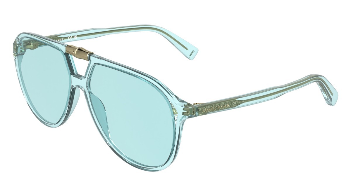 Occhiali da sole Longchamp LO800S (419) colore transparent aqua forma aviator lenti solid turquase