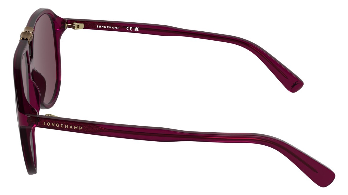 Occhiali da sole Longchamp LO800S (601) colore transparent burgundy forma aviator lenti solid wine