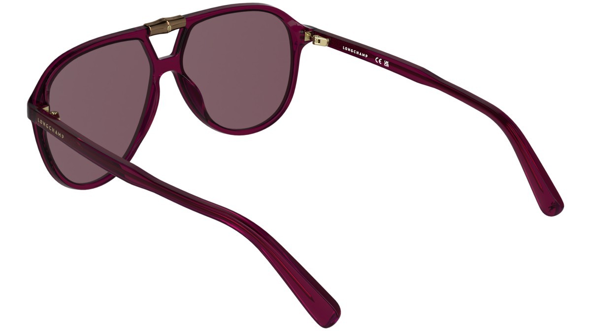 Occhiali da sole Longchamp LO800S (601) colore transparent burgundy forma aviator lenti solid wine