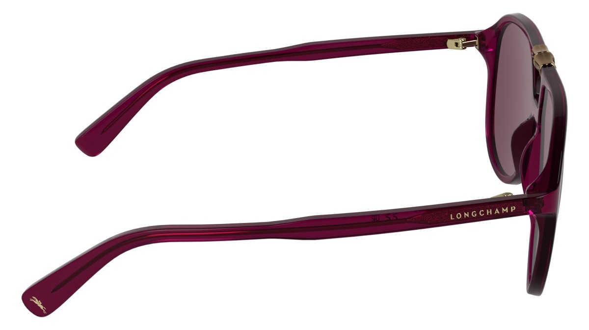 Occhiali da sole Longchamp LO800S (601) colore transparent burgundy forma aviator lenti solid wine