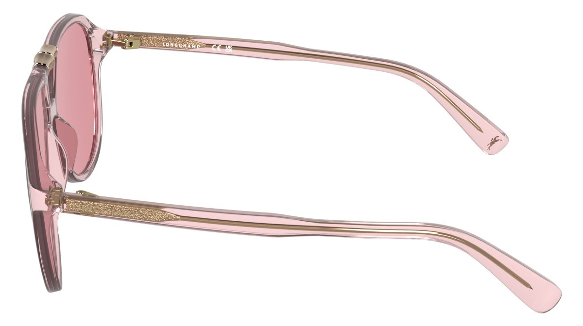 Occhiali da sole Longchamp LO800S (650) colore transparent pink forma aviator lenti solid rose