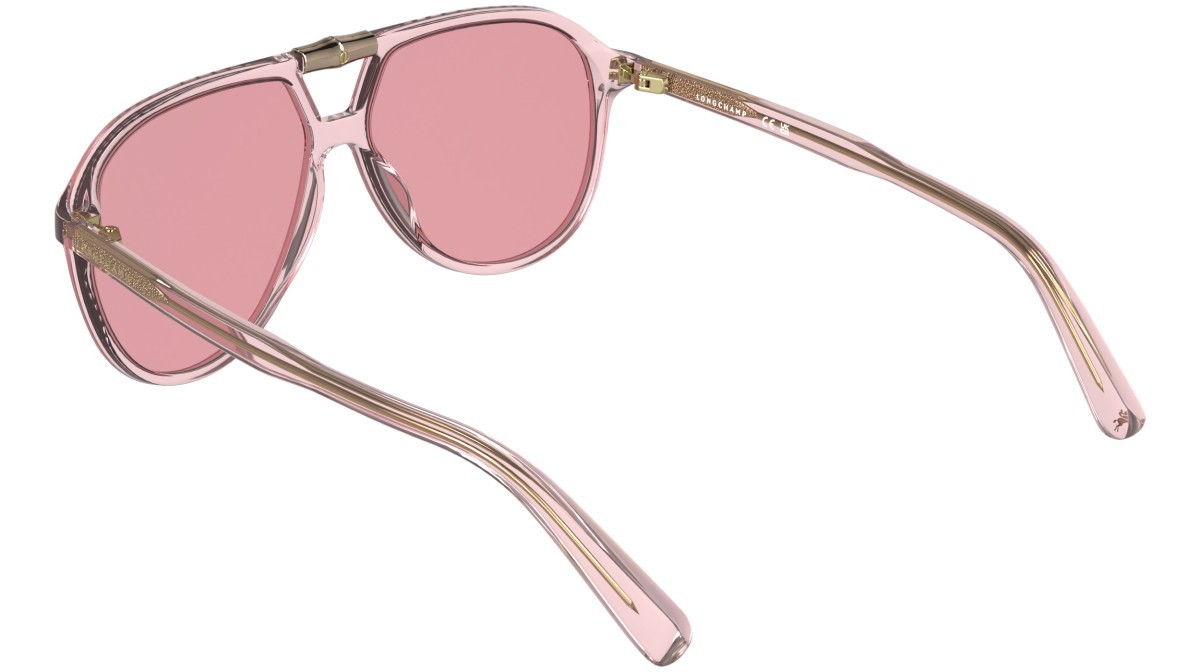 Occhiali da sole Longchamp LO800S (650) colore transparent pink forma aviator lenti solid rose