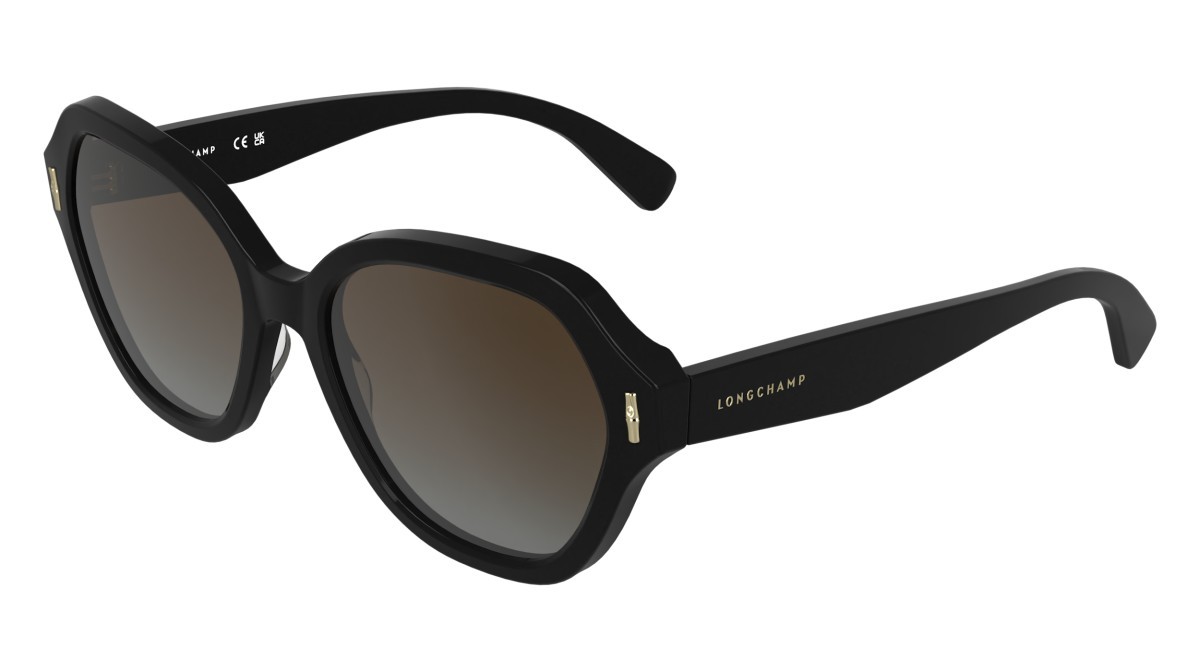 Occhiali da sole Longchamp LO801S (001) colore black forma rettangolare lenti gradient brown grey