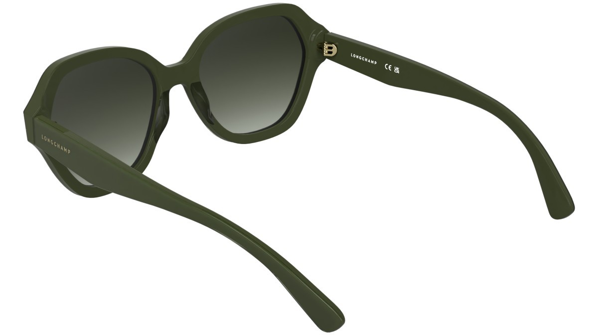 Occhiali da sole Longchamp LO801S (319) colore khaki forma rettangolare lenti gradient khaki