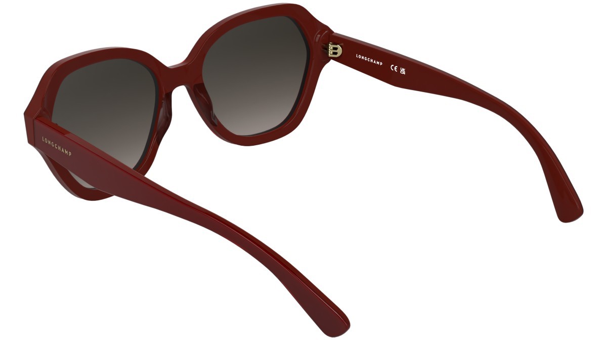 Occhiali da sole Longchamp LO801S (601) colore burgundy forma rettangolare lenti gradient brown