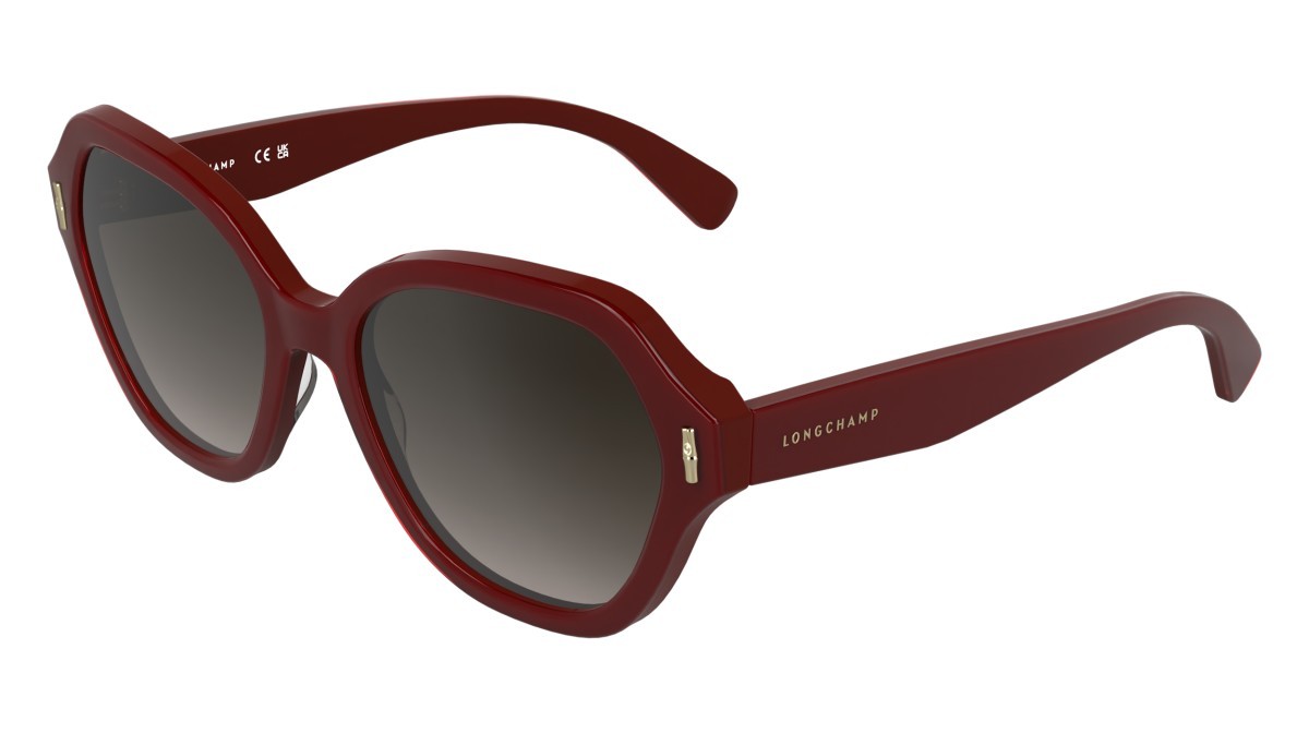 Occhiali da sole Longchamp LO801S (601) colore burgundy forma rettangolare lenti gradient brown