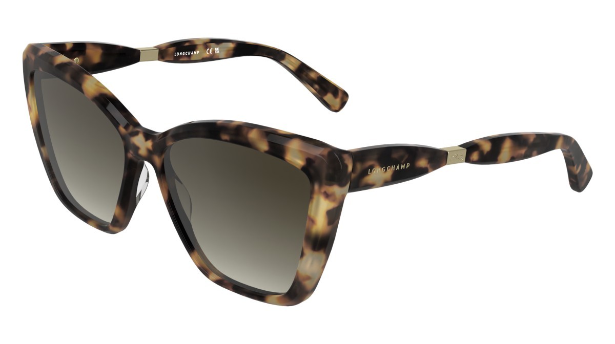 Occhiali da sole Longchamp LO803S (251) colore beige havana forma farfalla lenti gradient brown