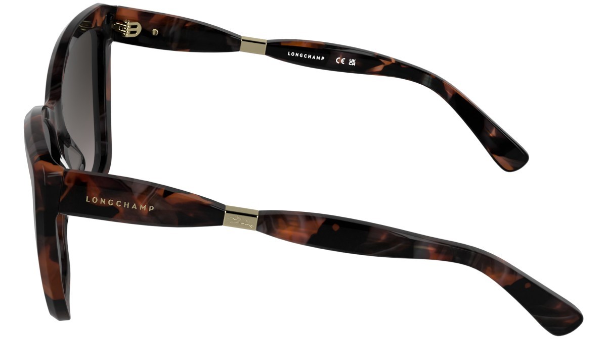 Occhiali da sole Longchamp LO803S (850) colore brick havana forma farfalla lenti mink double gradient