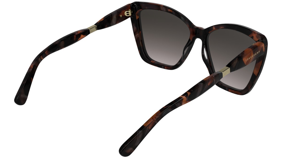 Occhiali da sole Longchamp LO803S (850) colore brick havana forma farfalla lenti mink double gradient