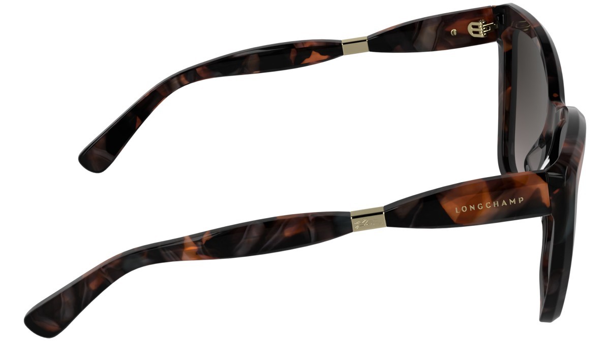 Occhiali da sole Longchamp LO803S (850) colore brick havana forma farfalla lenti mink double gradient