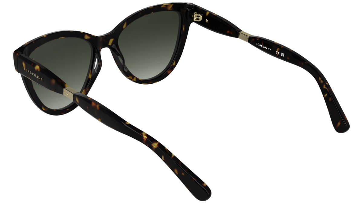 Occhiali da sole Longchamp LO804S (242) colore dark havana forma cat eye lenti gradient khaki