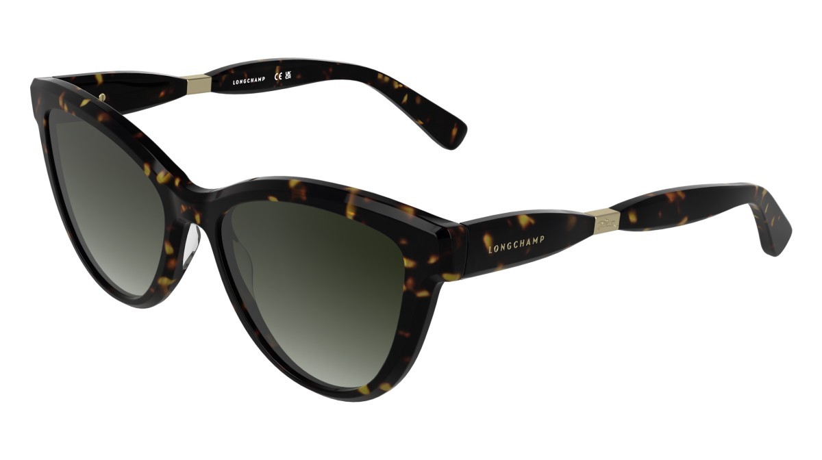 Occhiali da sole Longchamp LO804S (242) colore dark havana forma cat eye lenti gradient khaki