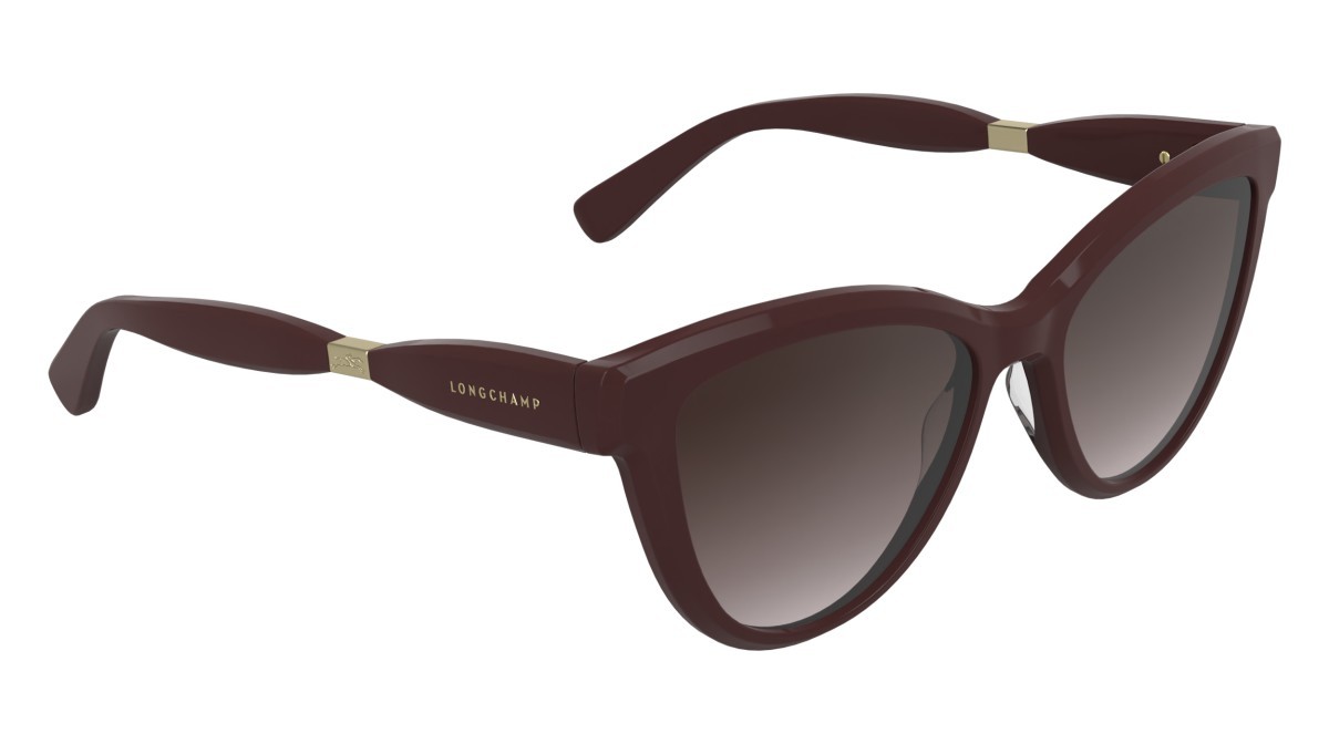 Occhiali da sole Longchamp LO804S (601) colore burgundy forma cat eye lenti gradient brown
