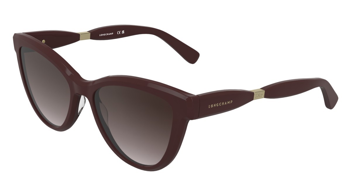 Occhiali da sole Longchamp LO804S (601) colore burgundy forma cat eye lenti gradient brown