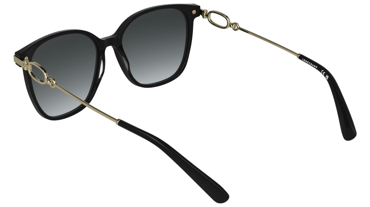 Sunglasses Longchamp LO805S (001) color black shape rectangle lenses gradient grey