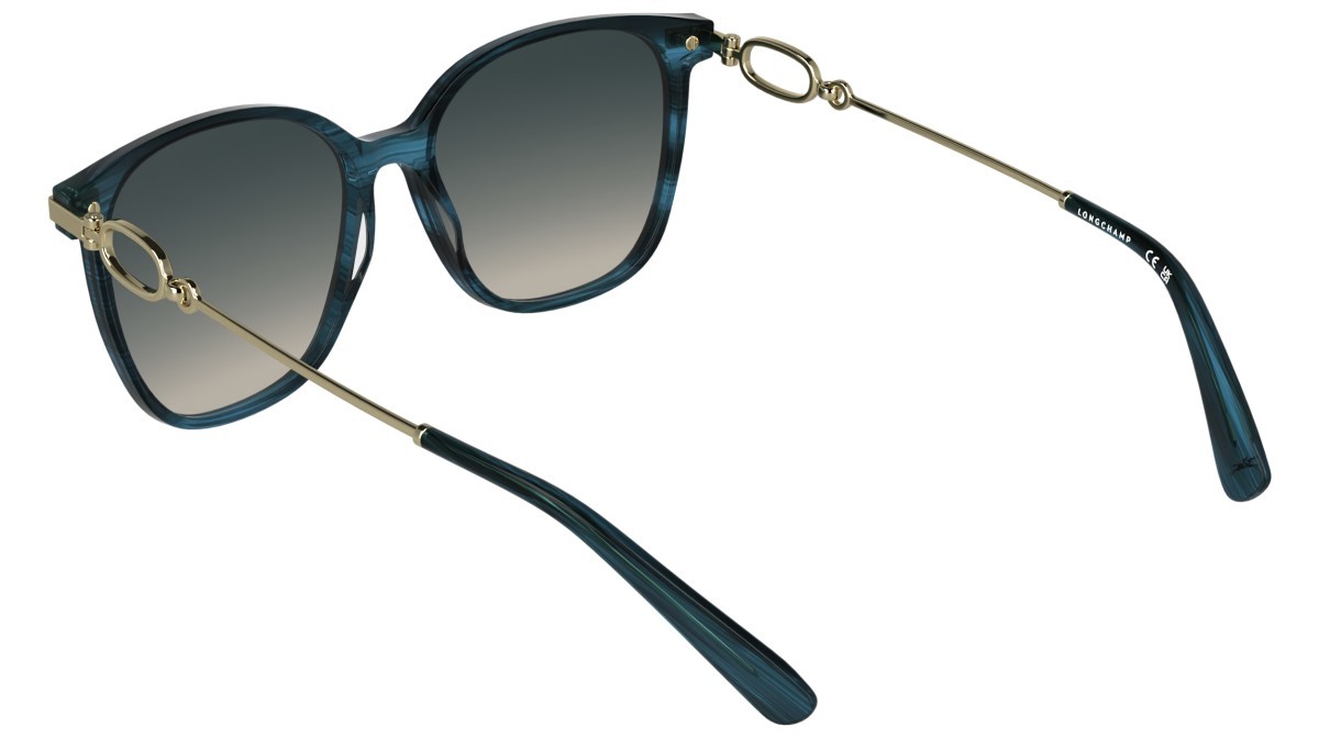 Occhiali da sole Longchamp LO805S (407) colore striped blue forma rettangolare lenti gradient navy/nude