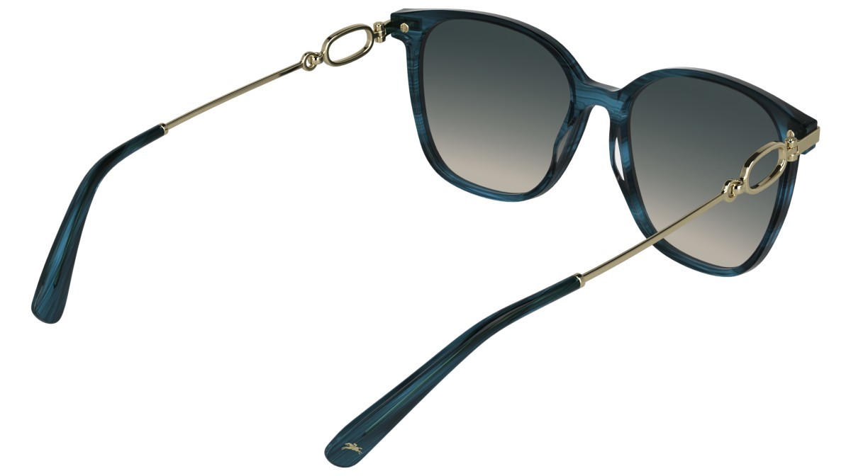 Occhiali da sole Longchamp LO805S (407) colore striped blue forma rettangolare lenti gradient navy/nude