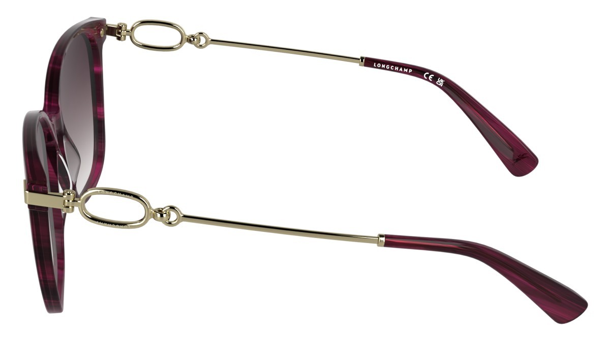 Sunglasses Longchamp LO805S (503) color striped purple shape rectangle lenses gradient purple