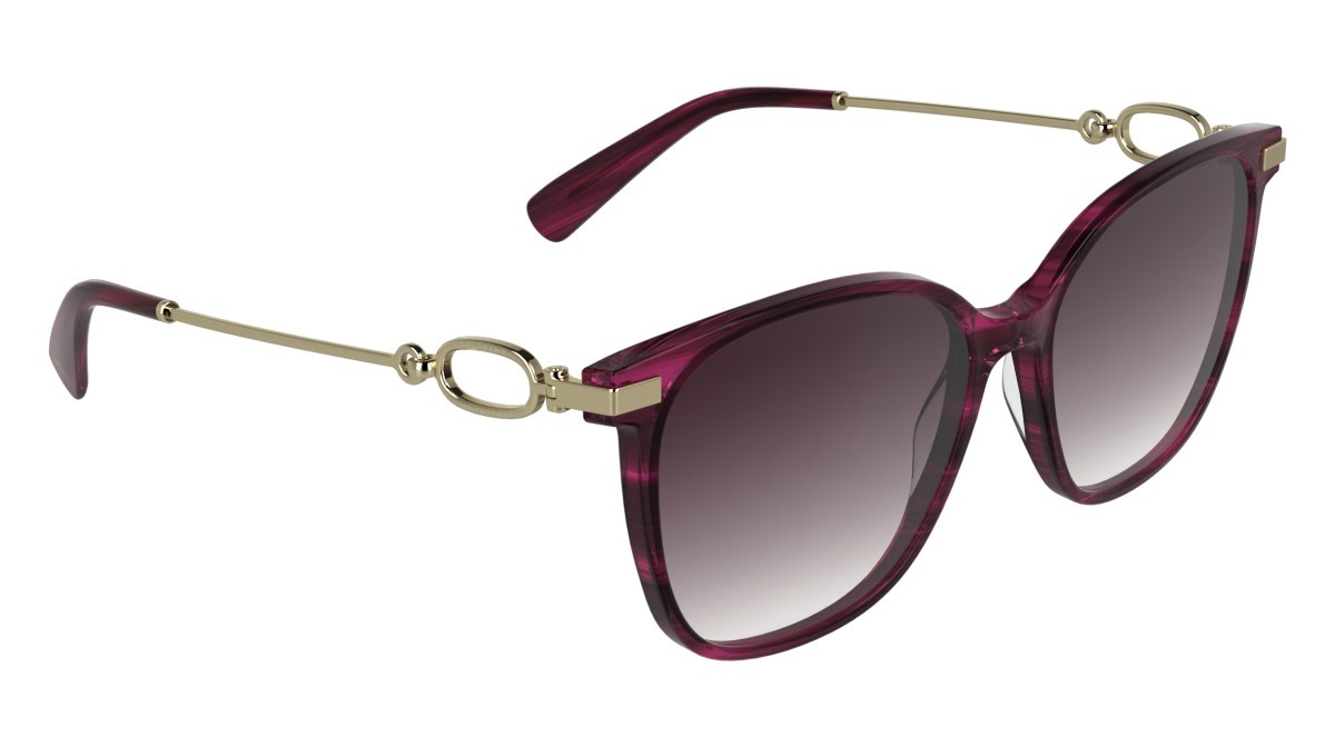 Sunglasses Longchamp LO805S (503) color striped purple shape rectangle lenses gradient purple