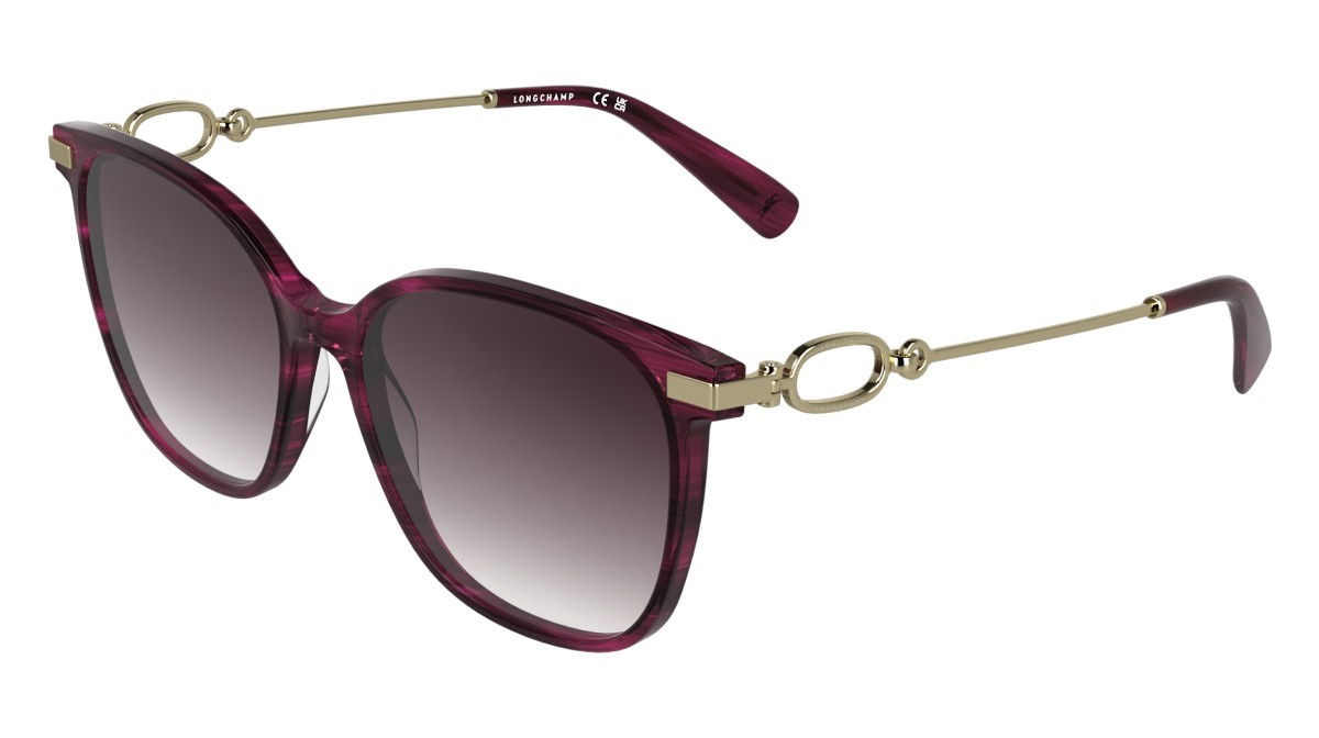 Sunglasses Longchamp LO805S (503) color striped purple shape rectangle lenses gradient purple