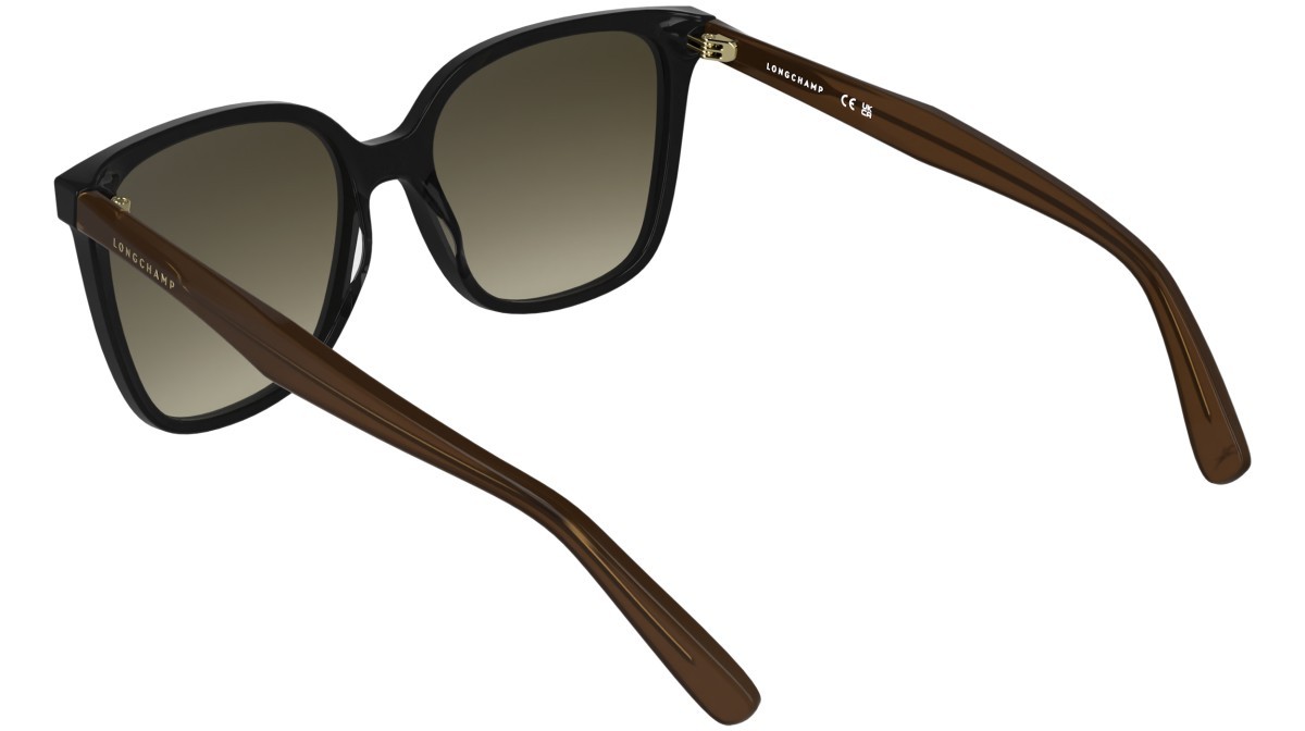 Occhiali da sole Longchamp LO807S (001) colore black forma rettangolare lenti gradient brown