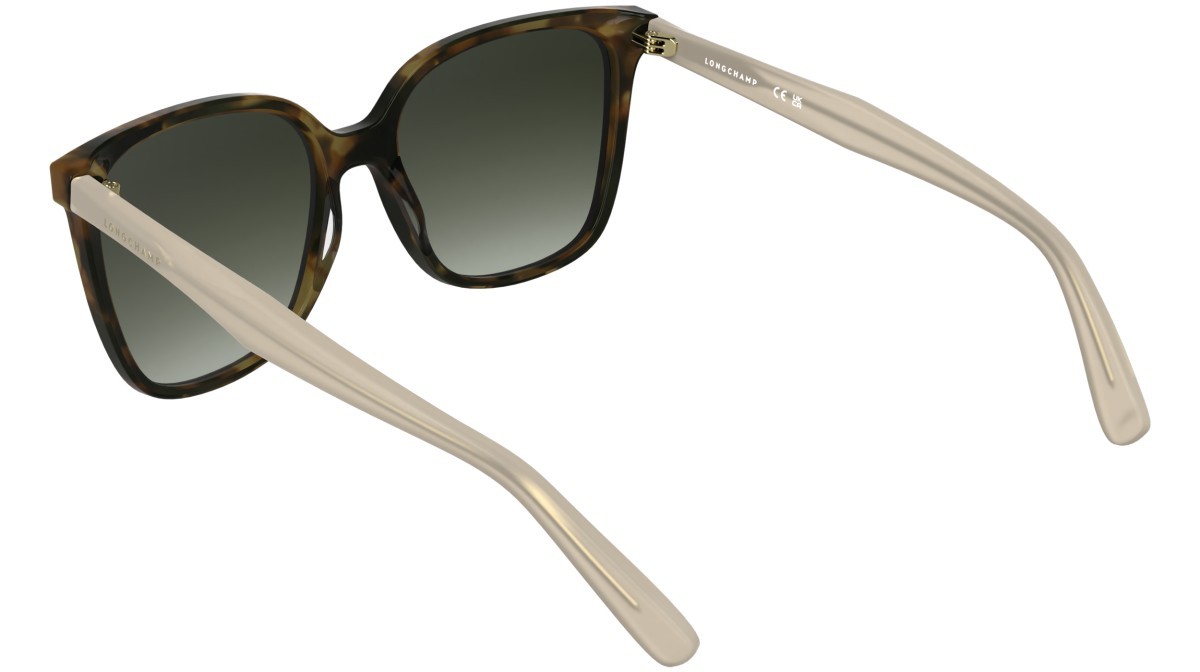Occhiali da sole Longchamp LO807S (321) colore khaki havana forma rettangolare lenti gradient khaki