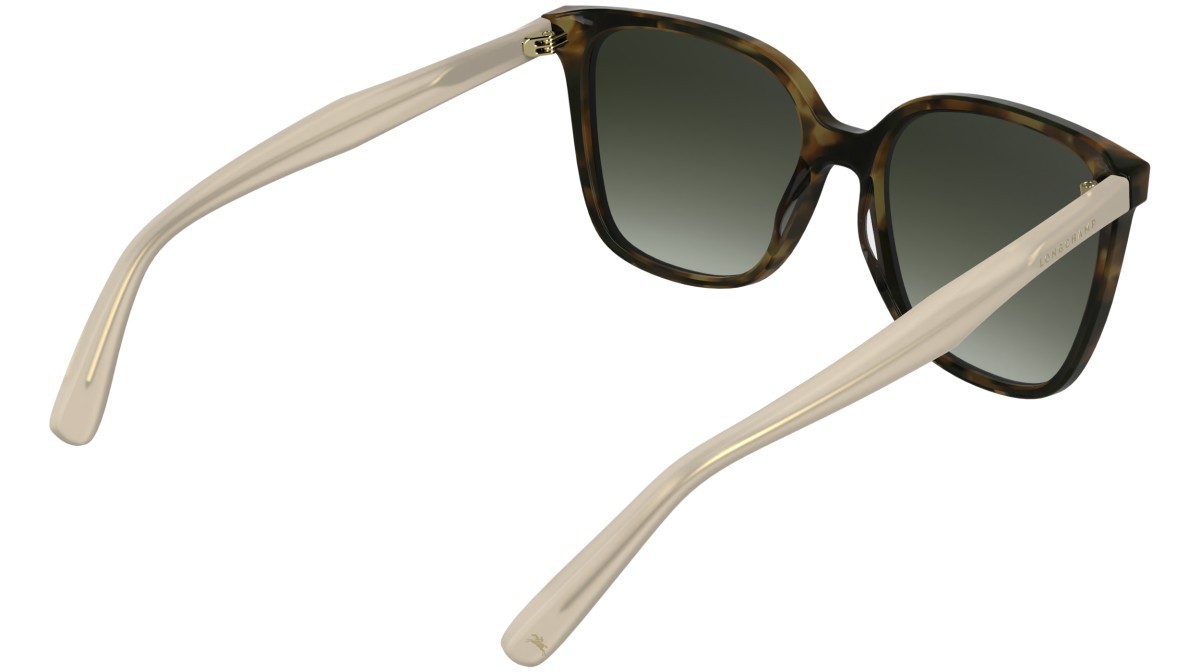 Occhiali da sole Longchamp LO807S (321) colore khaki havana forma rettangolare lenti gradient khaki