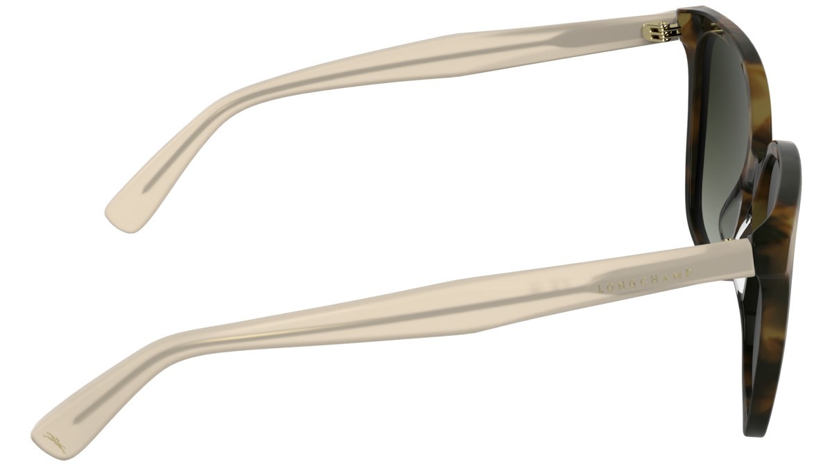Occhiali da sole Longchamp LO807S (321) colore khaki havana forma rettangolare lenti gradient khaki