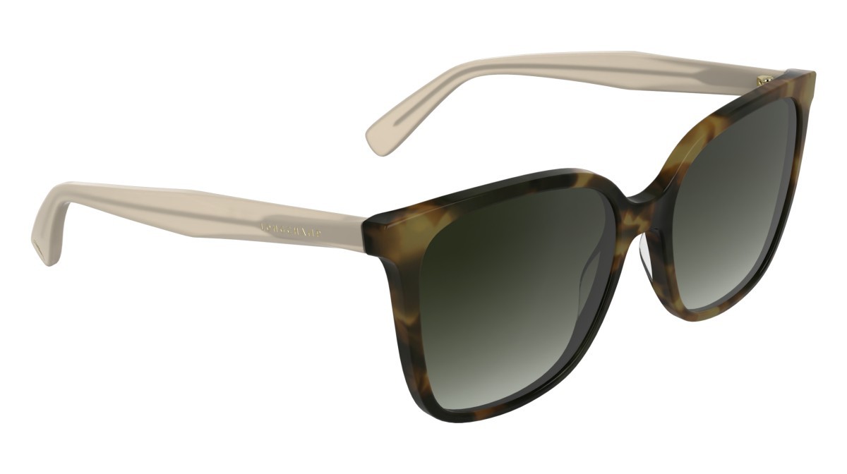Occhiali da sole Longchamp LO807S (321) colore khaki havana forma rettangolare lenti gradient khaki