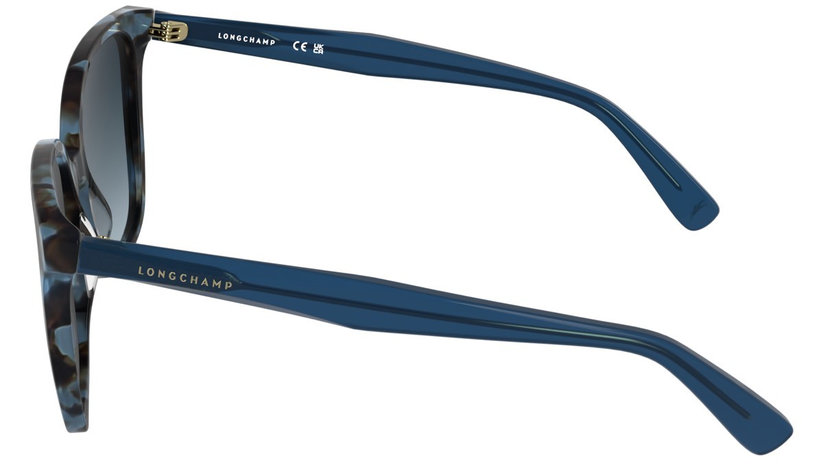 Sunglasses Longchamp LO807S (438) color azure havana shape rectangle lenses gradiet blue