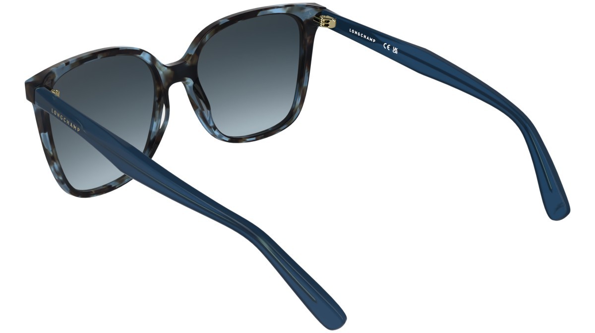 Sunglasses Longchamp LO807S (438) color azure havana shape rectangle lenses gradiet blue