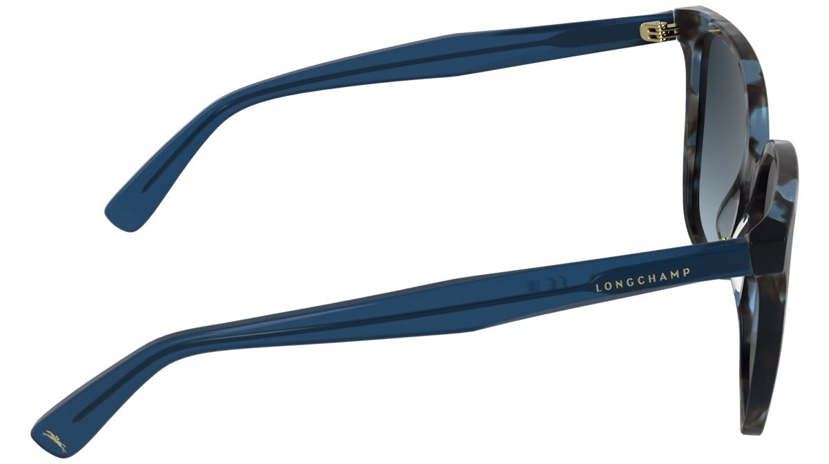 Sunglasses Longchamp LO807S (438) color azure havana shape rectangle lenses gradiet blue