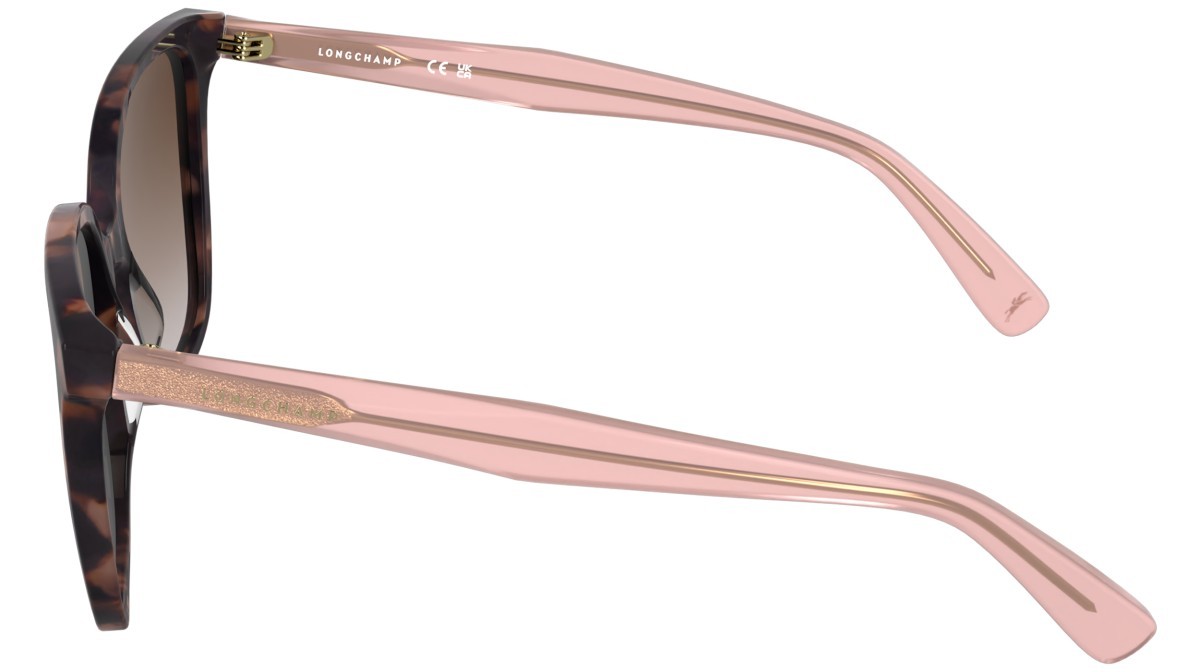 Occhiali da sole Longchamp LO807S (690) colore rose havana forma rettangolare lenti gradient brick