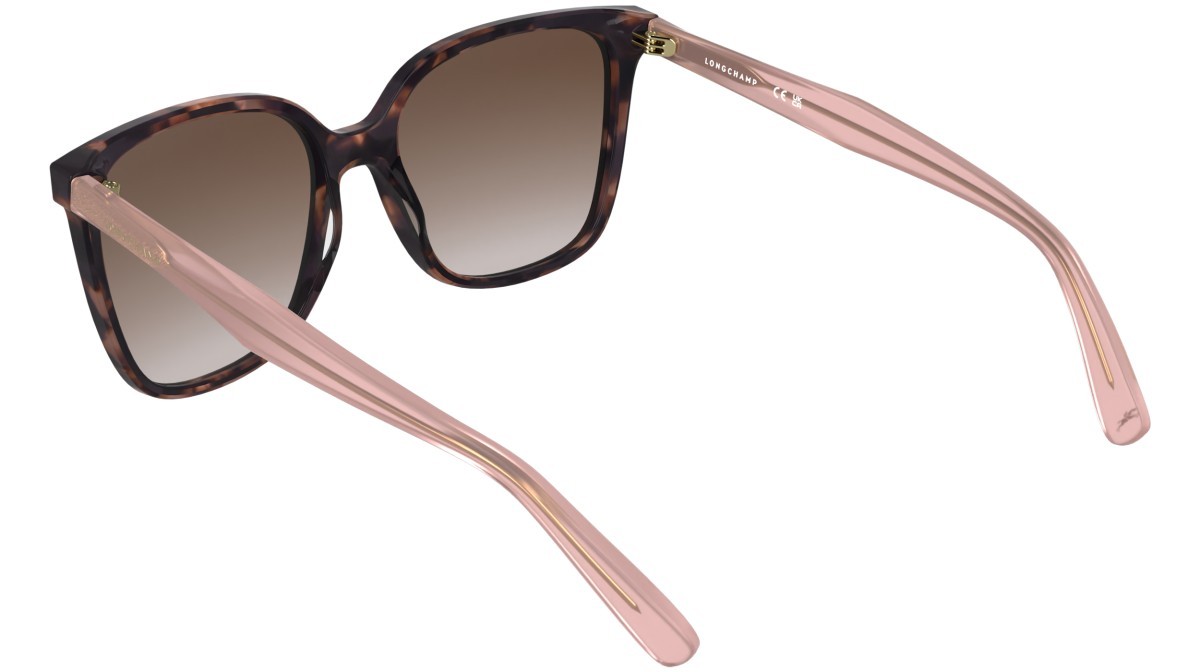 Occhiali da sole Longchamp LO807S (690) colore rose havana forma rettangolare lenti gradient brick